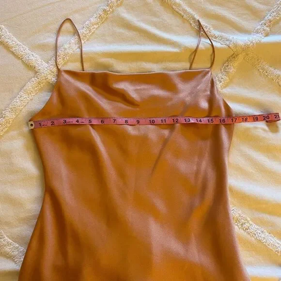 NWT Alice + Olivia Harmony Drapey Slip Satin Mini Dress with Cowl Neck - Size 8 - Picture 10 of 14